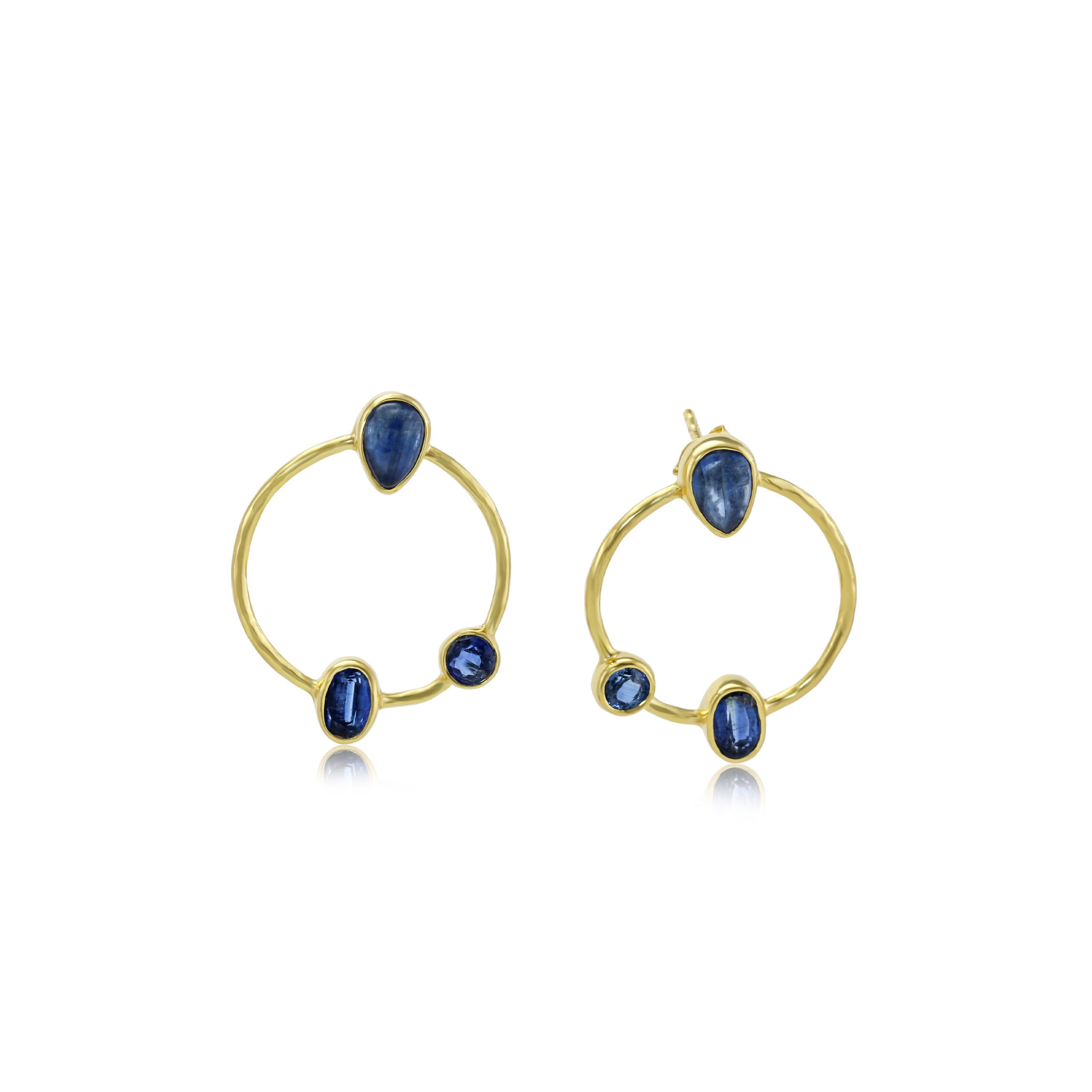 Gold Kyanite Hoop Earrings - The Nancy Smillie Shop - Art, Jewellery & Designer Gifts Glasgow