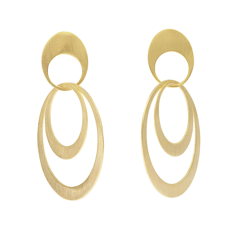 Gold Open Loop Earrings - The Nancy Smillie Shop - Art, Jewellery & Designer Gifts Glasgow