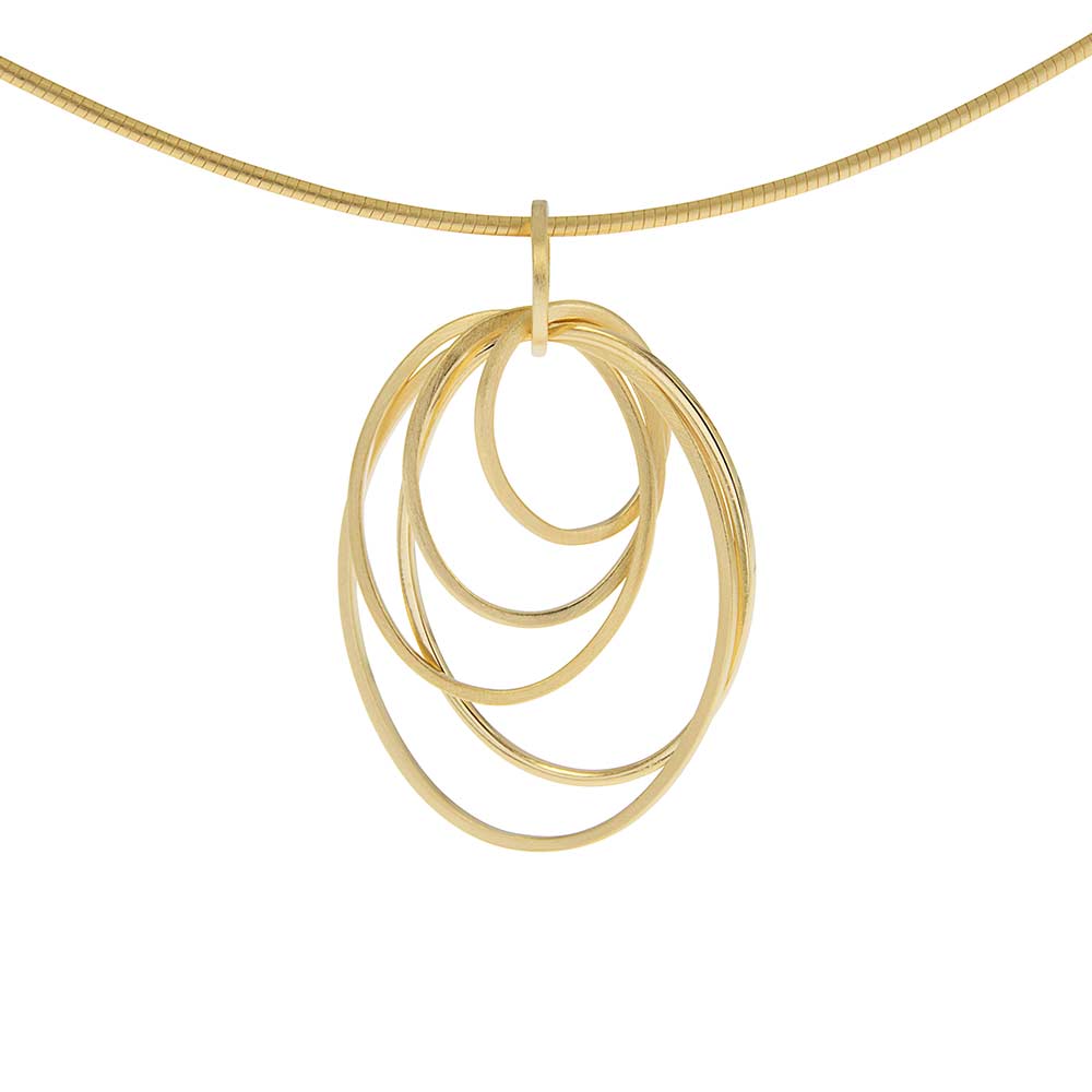 Gold Ovals Pendant - The Nancy Smillie Shop - Art, Jewellery & Designer Gifts Glasgow