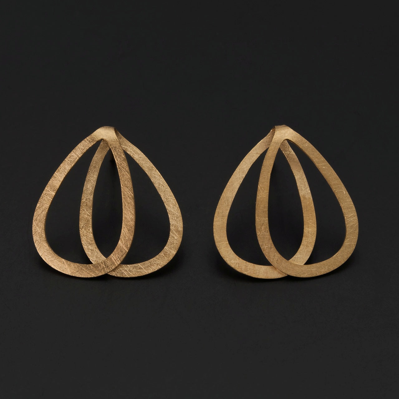 Gold Plated Double Teardrop Earrings - The Nancy Smillie Shop - Art, Jewellery & Designer Gifts Glasgow