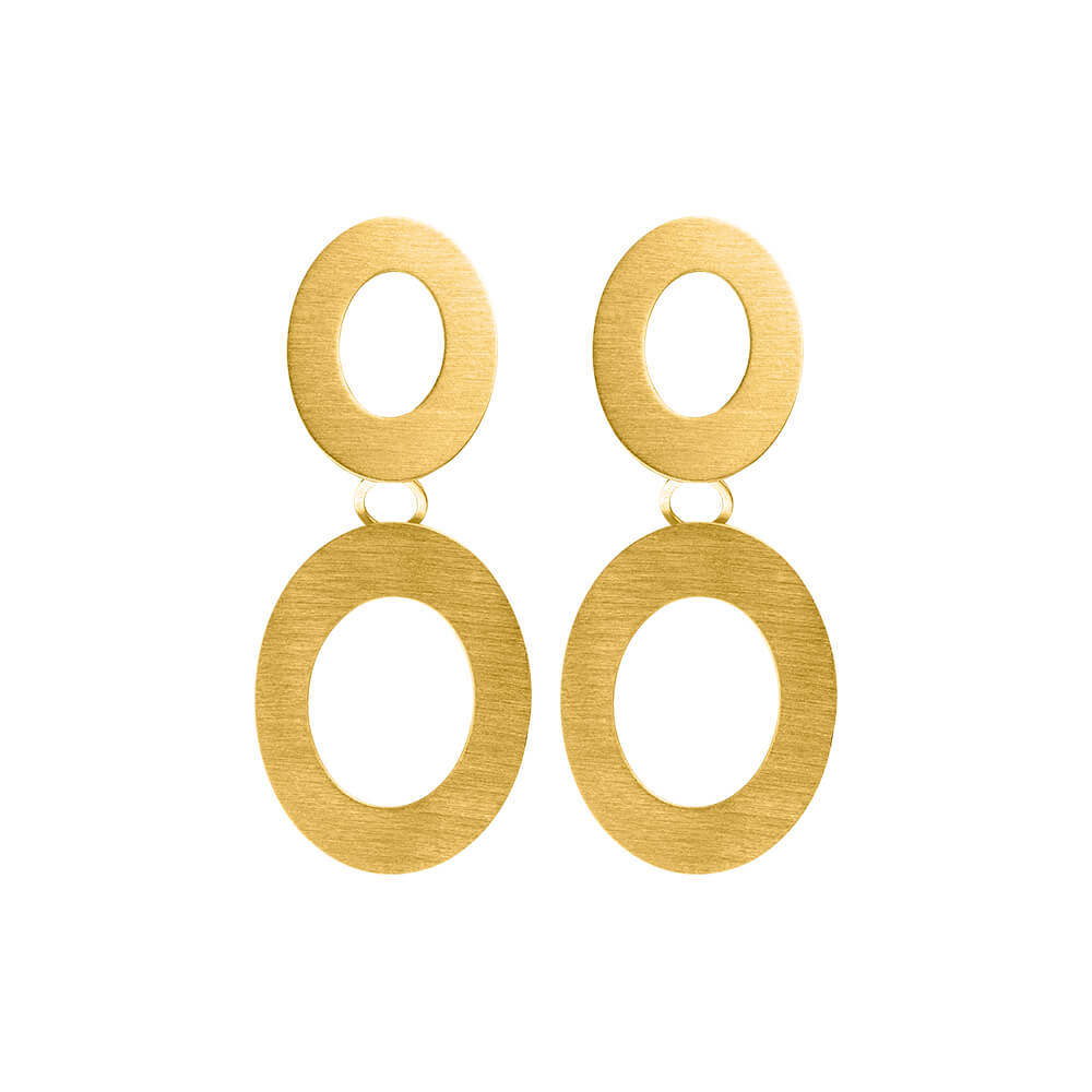 Gold Plated Oval Clip-On Earrings - The Nancy Smillie Shop - Art, Jewellery & Designer Gifts Glasgow