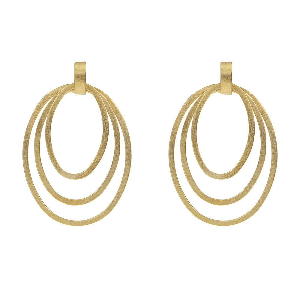 Gold Plated Oval Earrings - The Nancy Smillie Shop - Art, Jewellery & Designer Gifts Glasgow