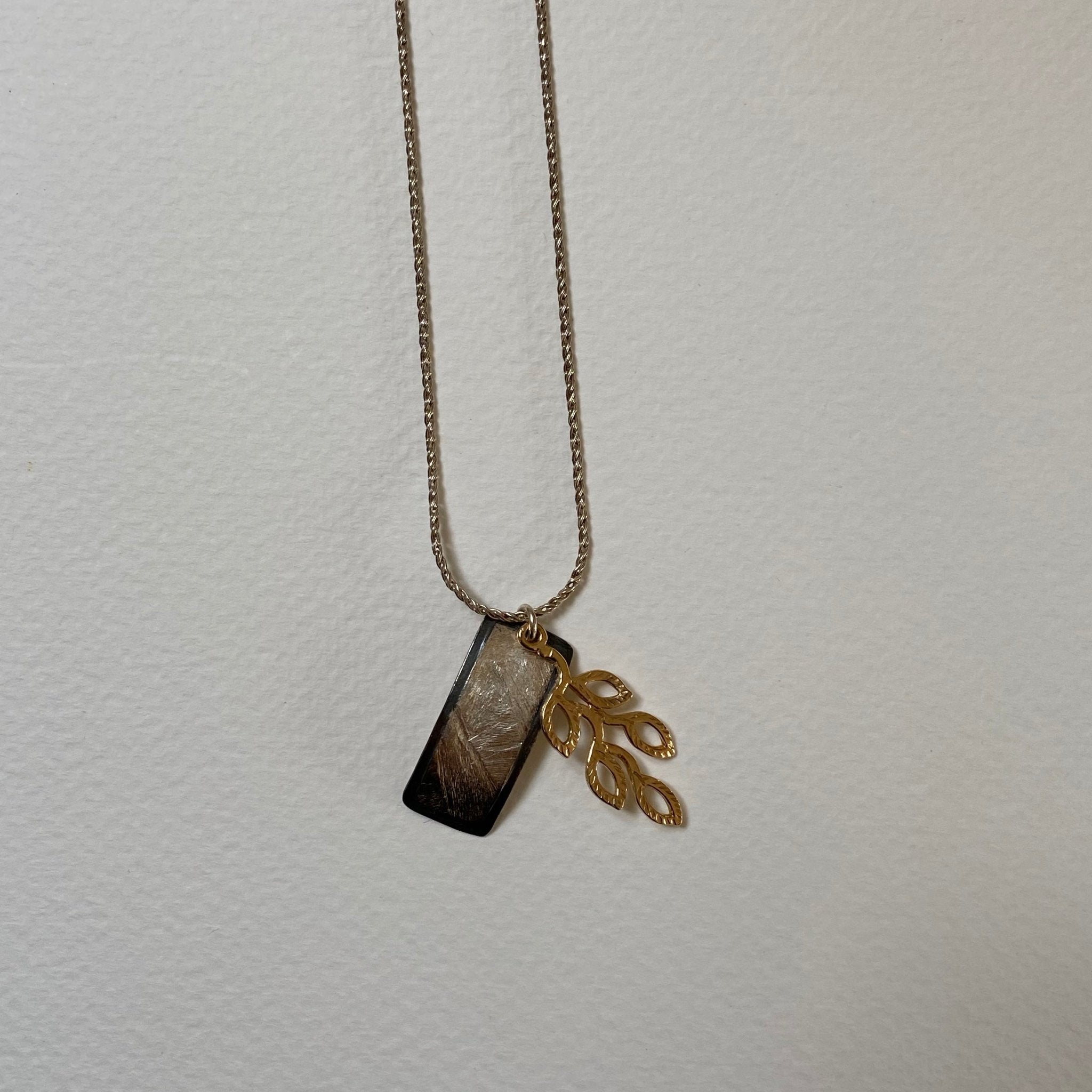 Gold & Silver Leaf Bar Necklace - The Nancy Smillie Shop - Art, Jewellery & Designer Gifts Glasgow