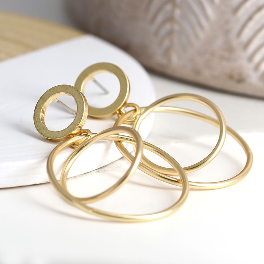 Gold Simple Hoop Drops - The Nancy Smillie Shop - Art, Jewellery & Designer Gifts Glasgow
