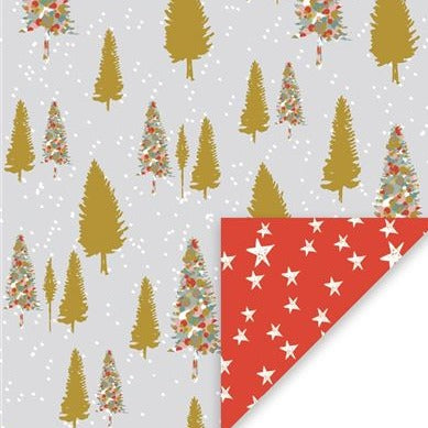 Gold Trees Christmas Wrap - The Nancy Smillie Shop - Art, Jewellery & Designer Gifts Glasgow