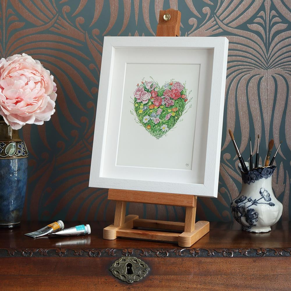 Grass Heart Mounted Print - The Nancy Smillie Shop - Art, Jewellery & Designer Gifts Glasgow