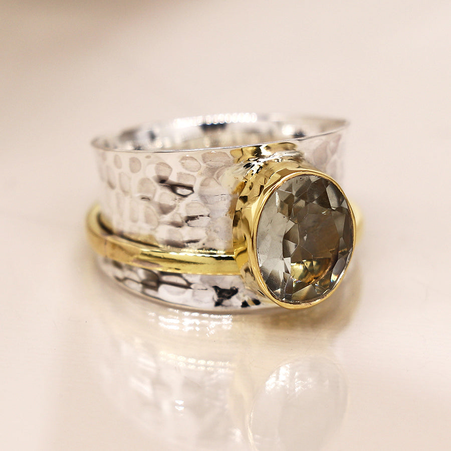 Green Amethyst Spinning Ring Medium - Jewellery - Scotland
