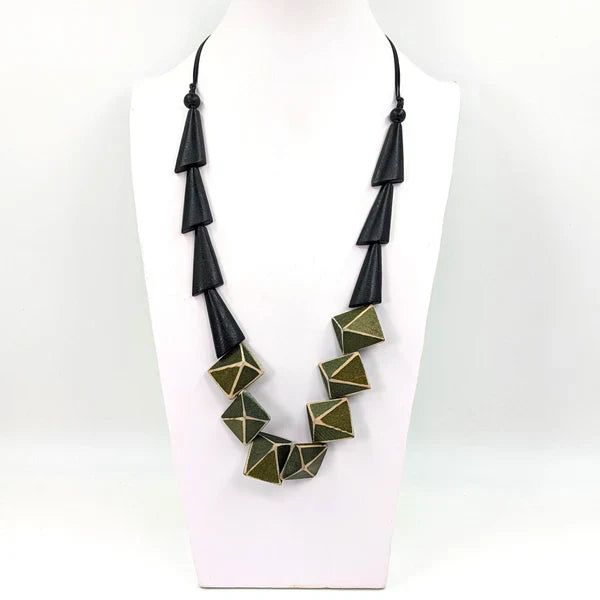 Green Geometric Beads - Jewellery - Scotland
