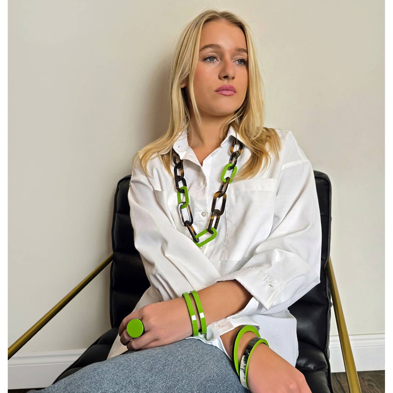 Green horn Cuff Bracelet summer jewelry mothers day gift: Medium - AVADA - Best Sellers - Scotland