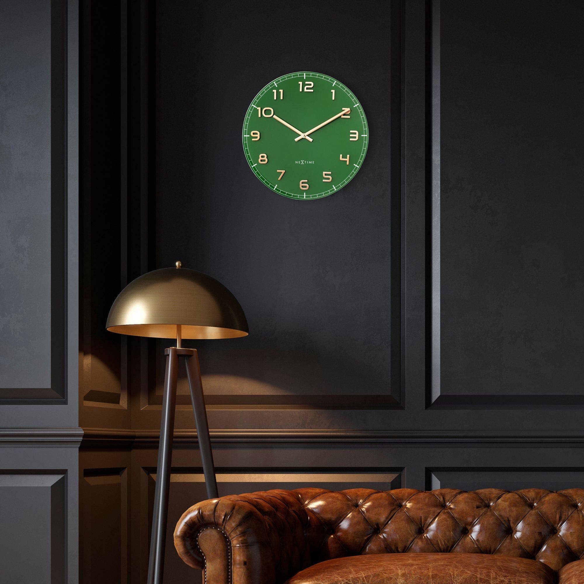 Green Wall clock 40cm - All House & Home - Scotland
