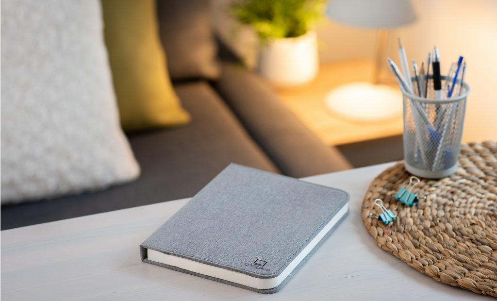 Grey Fabric Large Book Light - The Nancy Smillie Shop - Art, Jewellery & Designer Gifts Glasgow