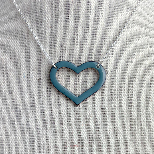 Grey Heart Necklace - The Nancy Smillie Shop - Art, Jewellery & Designer Gifts Glasgow
