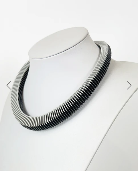 Grey on Black Helix 18 Necklace - The Nancy Smillie Shop - Art, Jewellery & Designer Gifts Glasgow