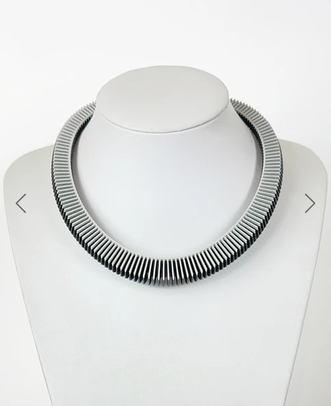 Grey on Black Helix 18 Necklace - The Nancy Smillie Shop - Art, Jewellery & Designer Gifts Glasgow