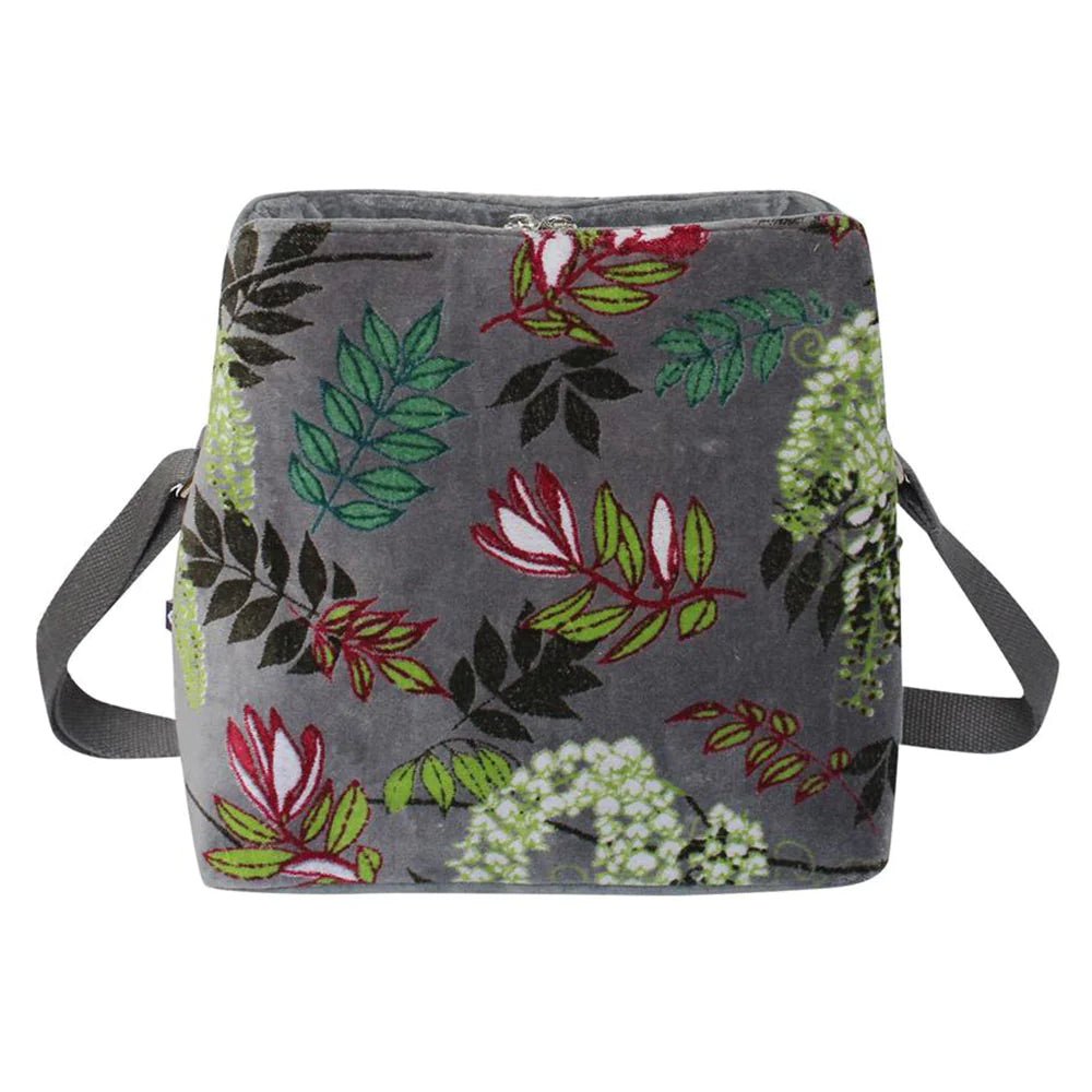 Grey Printed Velvet Logan Bag - The Nancy Smillie Shop - Art, Jewellery & Designer Gifts Glasgow