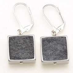 Grey Square Felt Earrings | The Nancy Smillie Shop - Art, Jewellery & Designer Gifts Glasgow Scotland