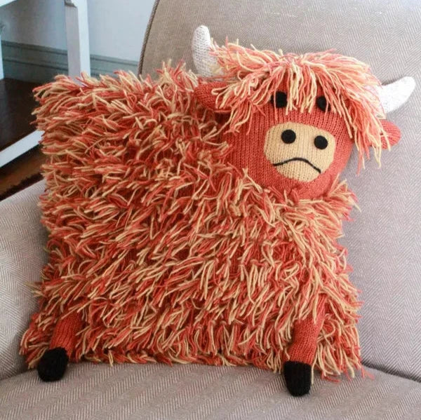 Hairy Highland Cow Cushion Cover & Pad | The Nancy Smillie Shop - Art, Jewellery & Designer Gifts Glasgow Scotland