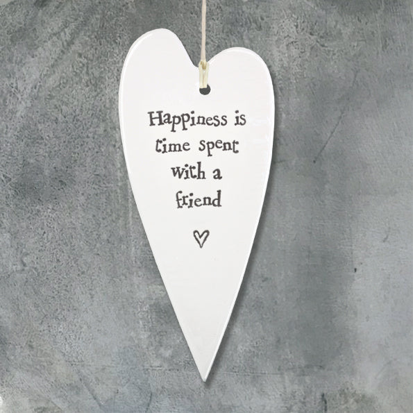 "Happiness is Time" Porcelain Heart - The Nancy Smillie Shop - Art, Jewellery & Designer Gifts Glasgow