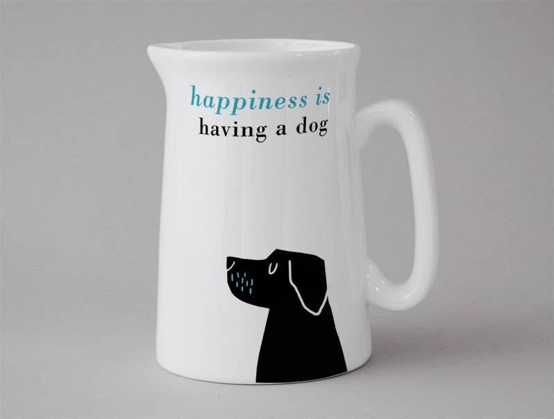 Happiness Jugs: Medium Jug Dog Olive - Repeat - Scotland