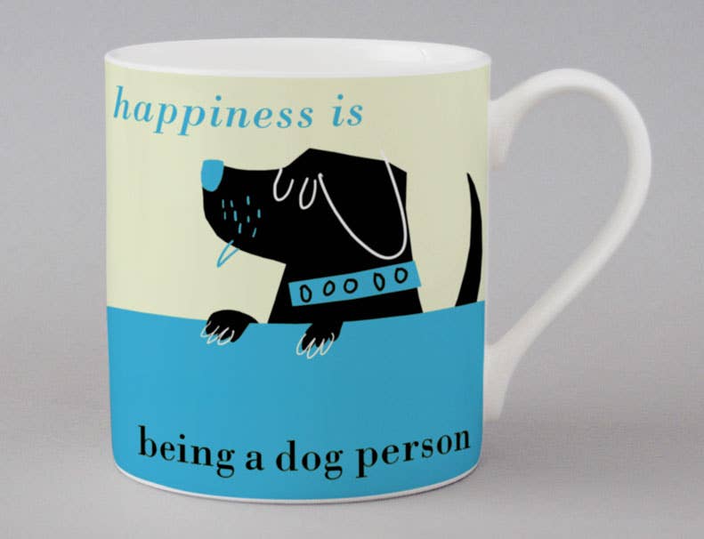 Happiness Peeping Dog Bone China Mug Turquoise - Mugs - Scotland