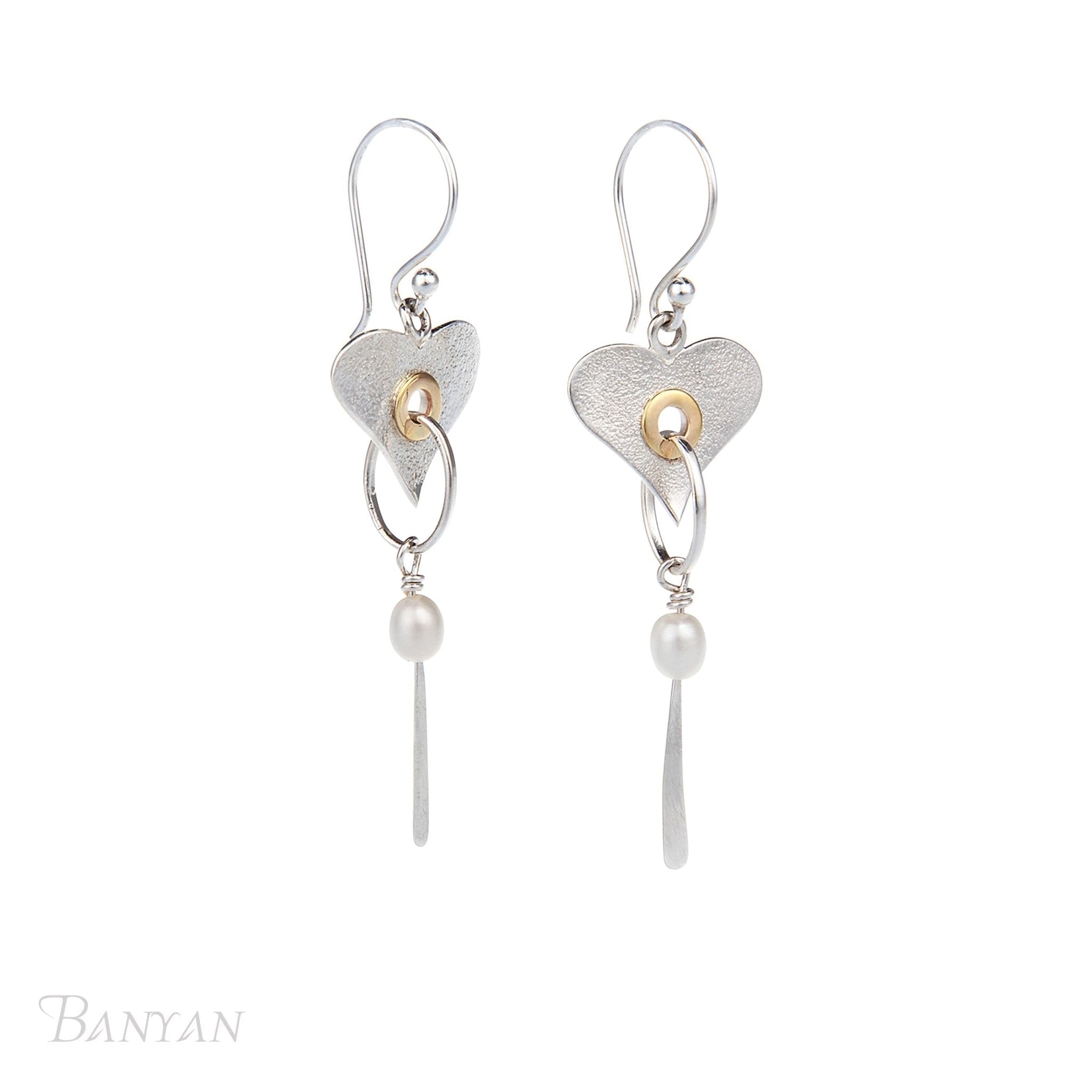 Heart Drop Earrings - The Nancy Smillie Shop - Art, Jewellery & Designer Gifts Glasgow