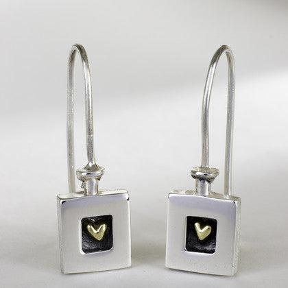 Heart Of Gold Drop Earrings - The Nancy Smillie Shop - Art, Jewellery & Designer Gifts Glasgow