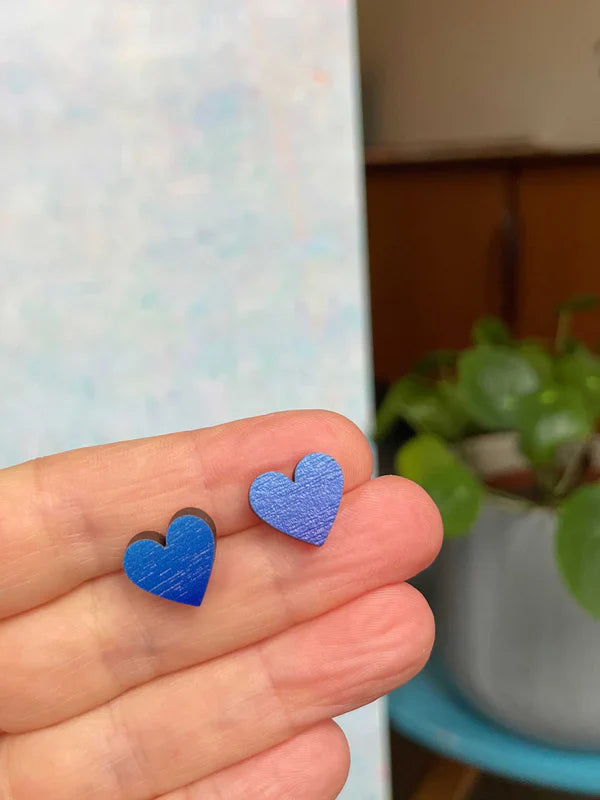 heart studs blue - Jewellery - Scotland