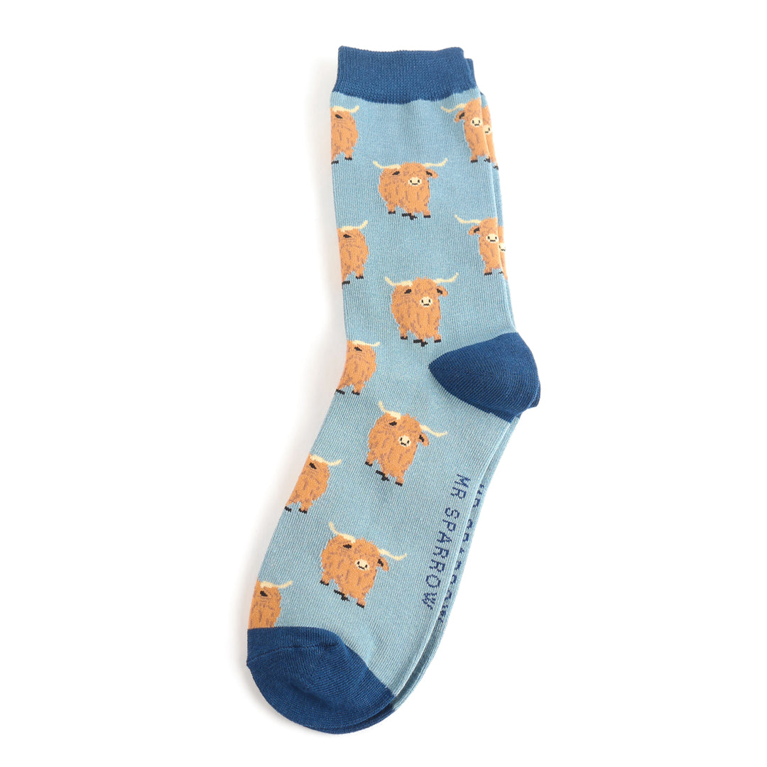 Highland Herd Blue Socks