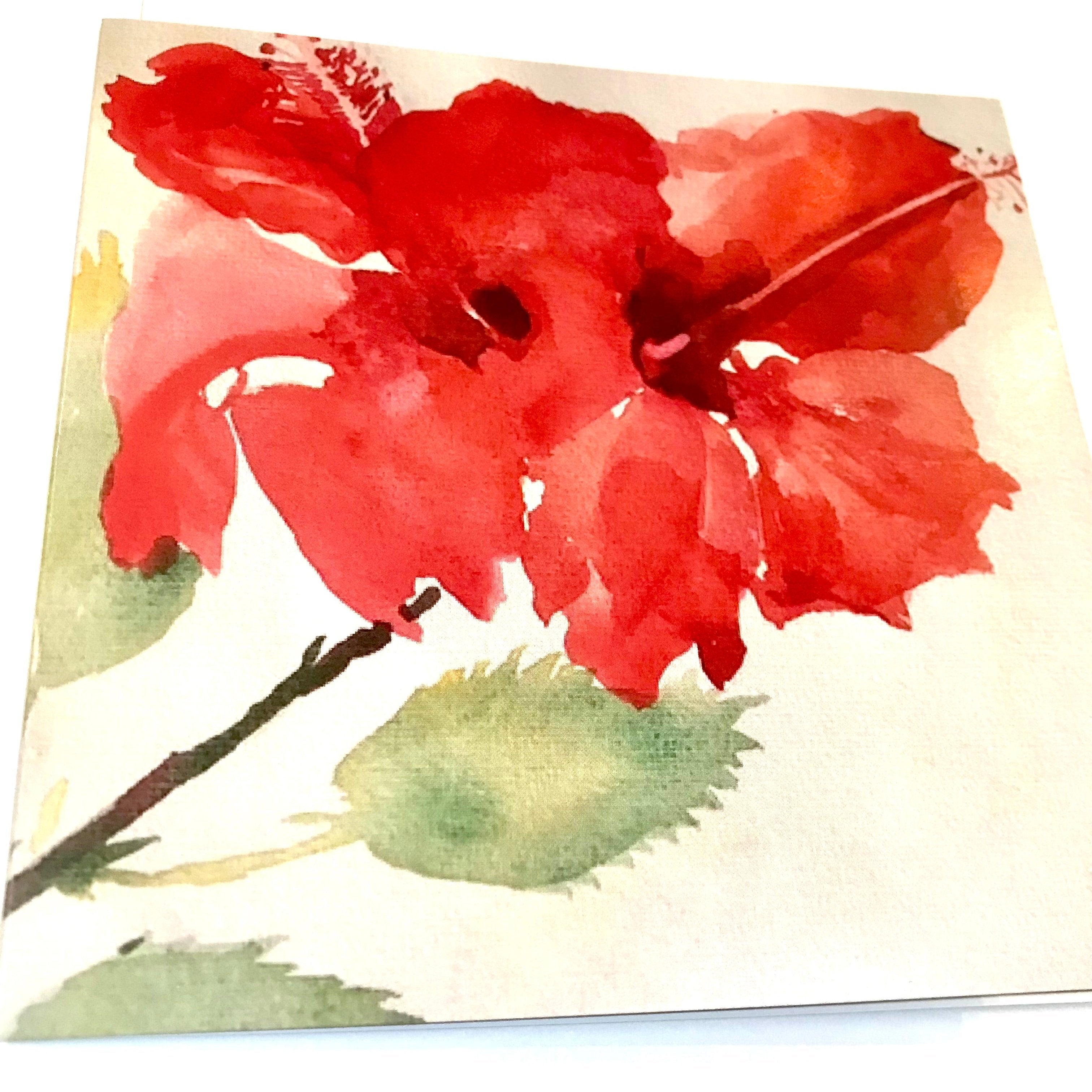 Hibiscus Cards Pack of 4 | The Nancy Smillie Shop - Art, Jewellery & Designer Gifts Glasgow Scotland