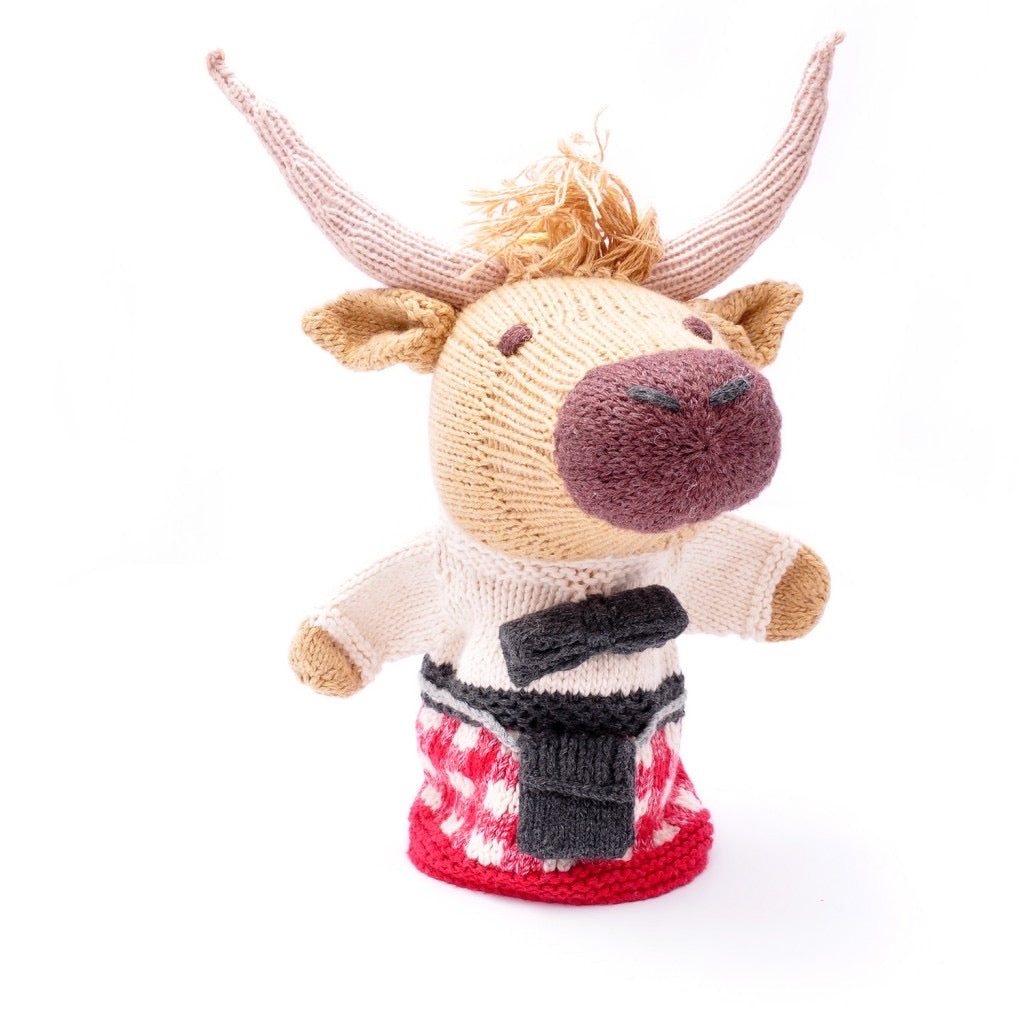 Highland Cow Hand Puppet - The Nancy Smillie Shop - Art, Jewellery & Designer Gifts Glasgow