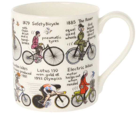History of Cycling Mug - The Nancy Smillie Shop - Art, Jewellery & Designer Gifts Glasgow