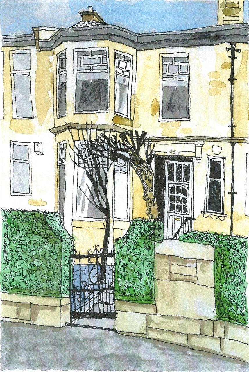 House Portraits by Damian Henry - Framed - The Nancy Smillie Shop - Art, Jewellery & Designer Gifts Glasgow