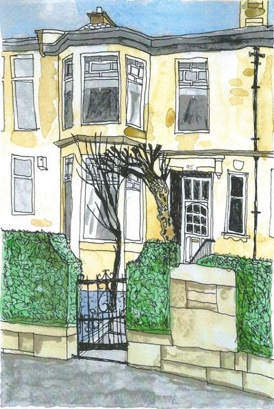 House Portraits by Damian Henry - Framed - The Nancy Smillie Shop - Art, Jewellery & Designer Gifts Glasgow