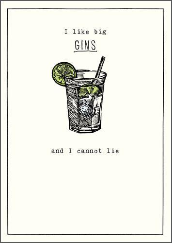 I Like Big Gins Card - The Nancy Smillie Shop - Art, Jewellery & Designer Gifts Glasgow