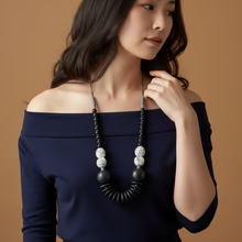 Cord necklace wood and Clay