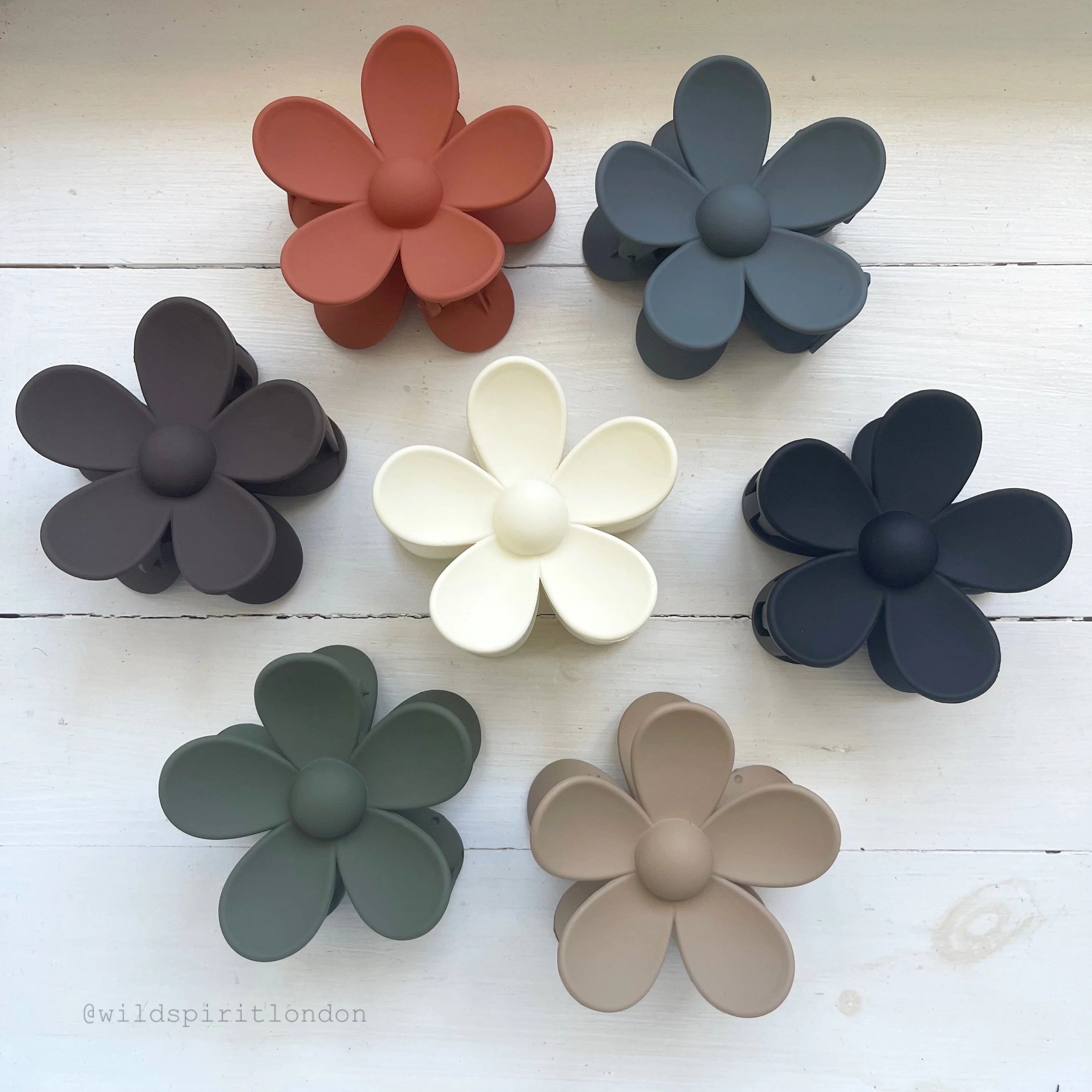 Large Daisy Hairclip dark colours