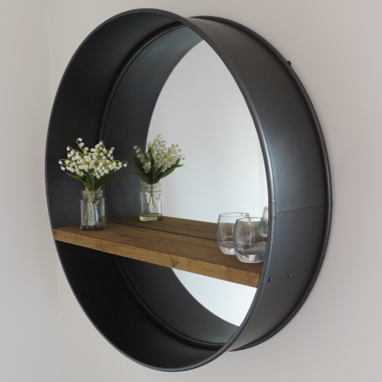 Industrial Mirror with Shelf - The Nancy Smillie Shop - Art, Jewellery & Designer Gifts Glasgow
