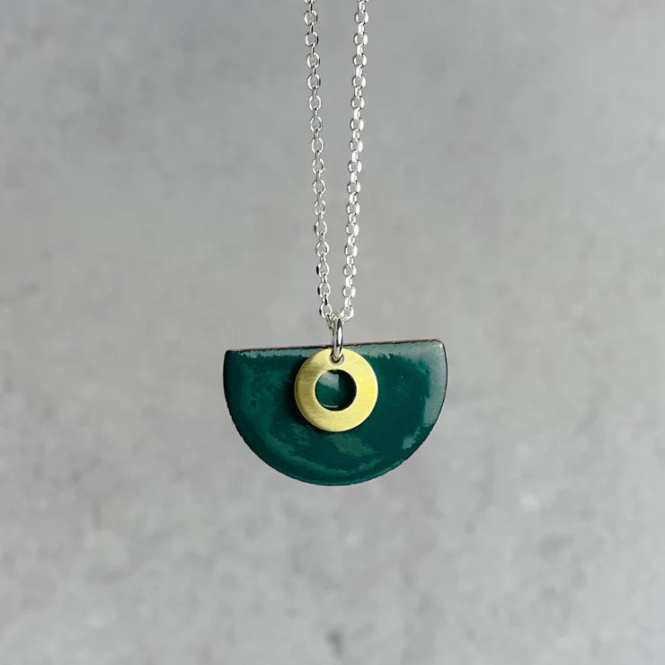 Jade Green Semi Circle Necklace - The Nancy Smillie Shop - Art, Jewellery & Designer Gifts Glasgow