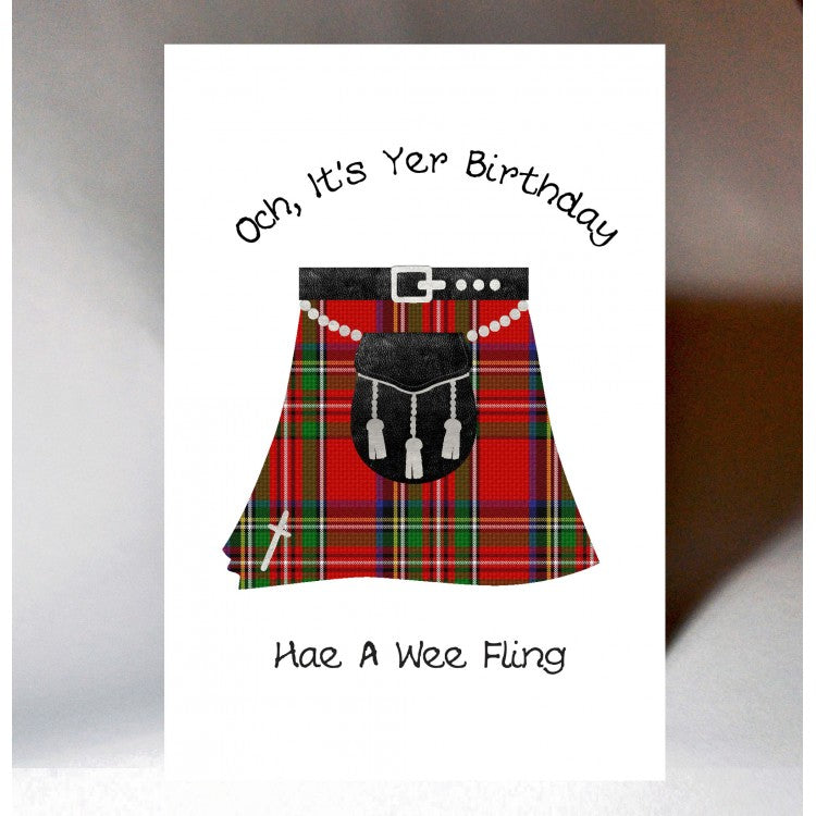 Kilt Birthday Card - The Nancy Smillie Shop - Art, Jewellery & Designer Gifts Glasgow