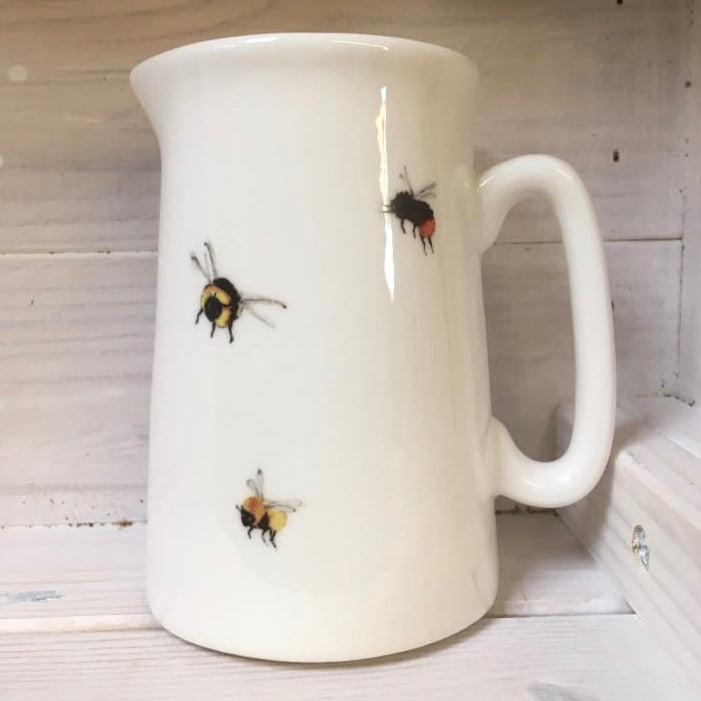 Large Bee Bone China Jug - The Nancy Smillie Shop - Art, Jewellery & Designer Gifts Glasgow