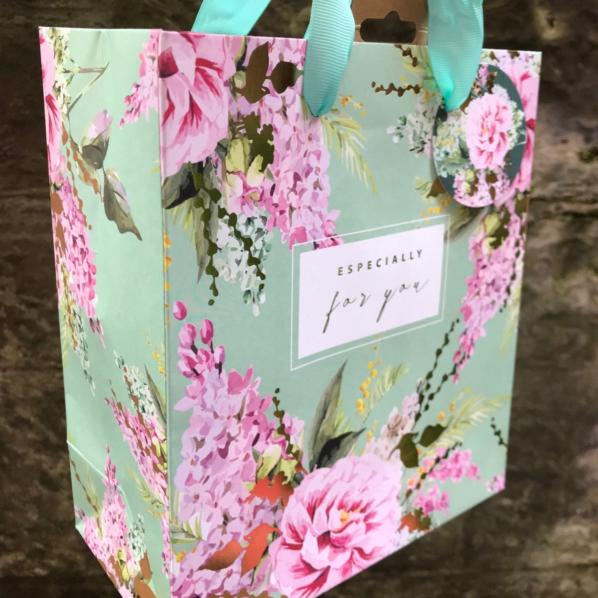 Large Peonies/Foxglove Gift Bag - The Nancy Smillie Shop - Art, Jewellery & Designer Gifts Glasgow