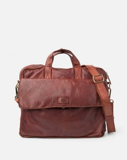 Alex briefcase in chestnut brown