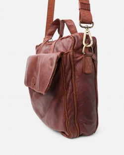 Alex briefcase in chestnut brown