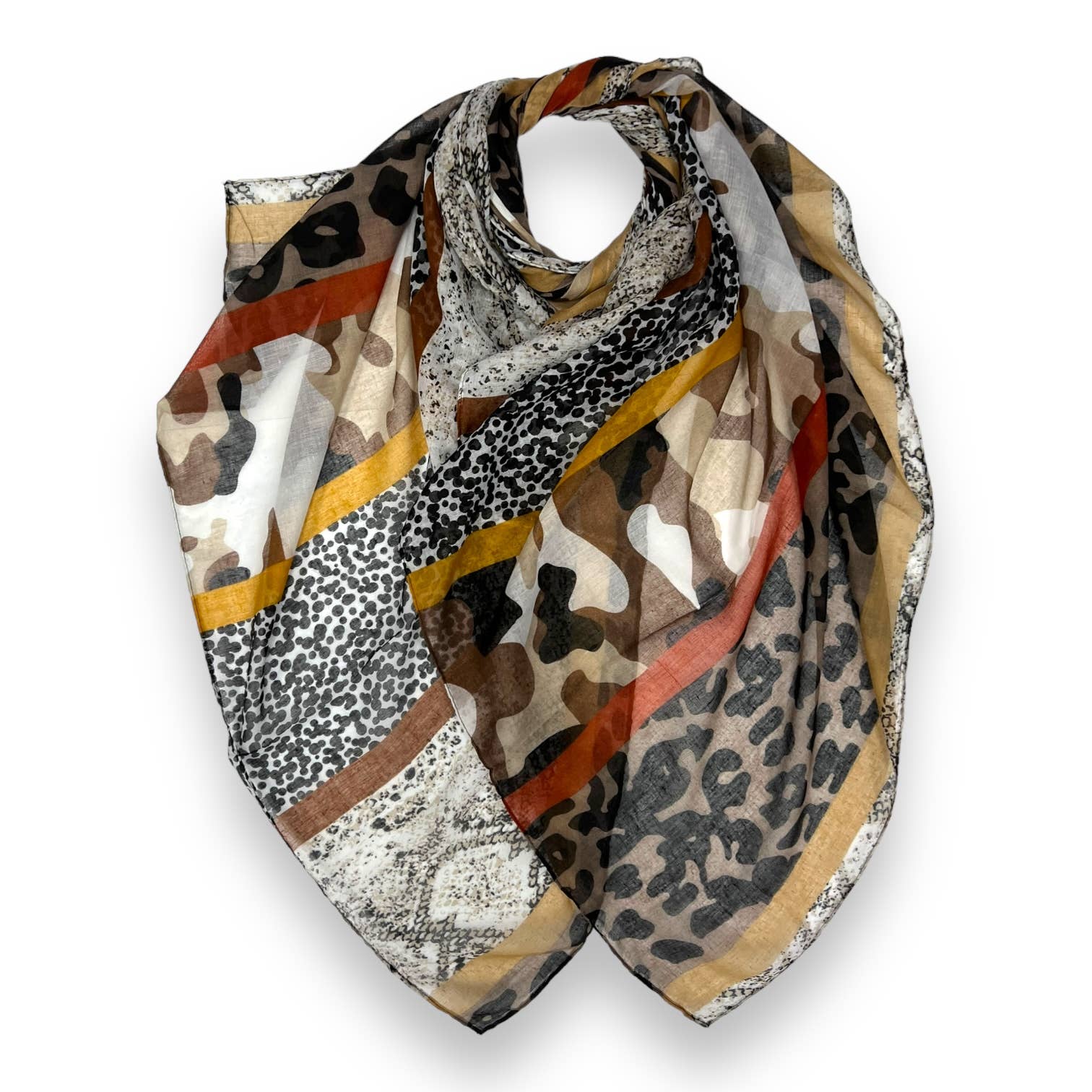 Lightweight Animal print scarf: Black - The Nancy Smillie Shop - Art, Jewellery & Designer Gifts Glasgow