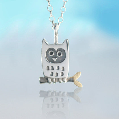 Little Owl Pendant - The Nancy Smillie Shop - Art, Jewellery & Designer Gifts Glasgow