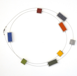 Long Mixed Square and Rectangle Necklace Multi | The Nancy Smillie Shop - Art, Jewellery & Designer Gifts Glasgow Scotland