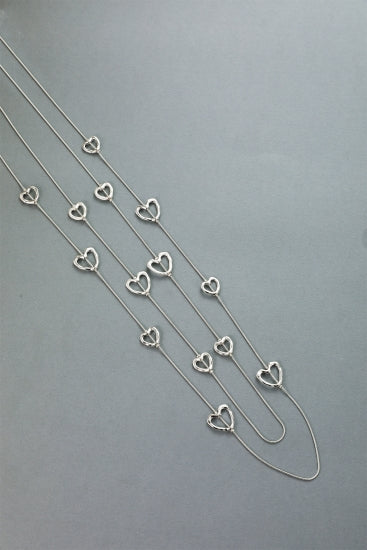 Long Silver Heart Necklace - The Nancy Smillie Shop - Art, Jewellery & Designer Gifts Glasgow