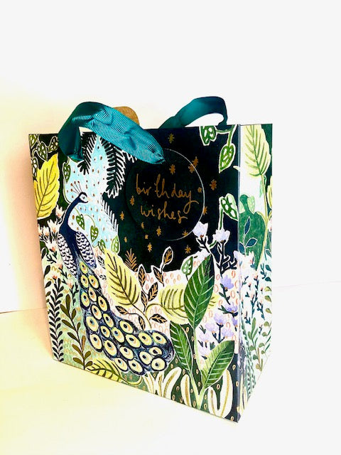 Medium Peacock Gift Bag - The Nancy Smillie Shop - Art, Jewellery & Designer Gifts Glasgow
