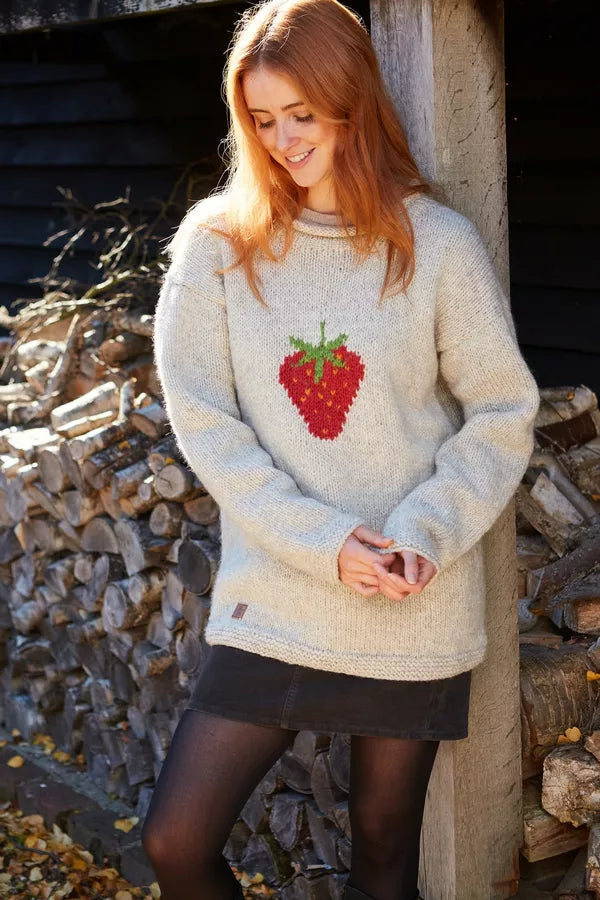 Medium Strawberry Sweater - The Nancy Smillie Shop - Art, Jewellery & Designer Gifts Glasgow