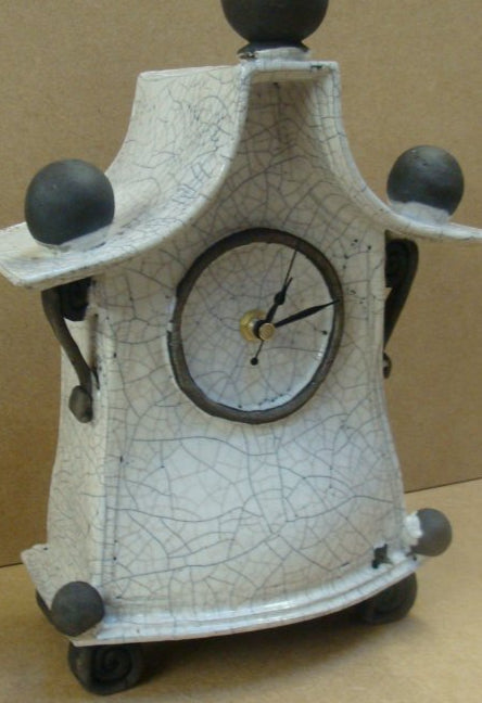 Medium Tall White Clock - Ian Roberts - Scotland